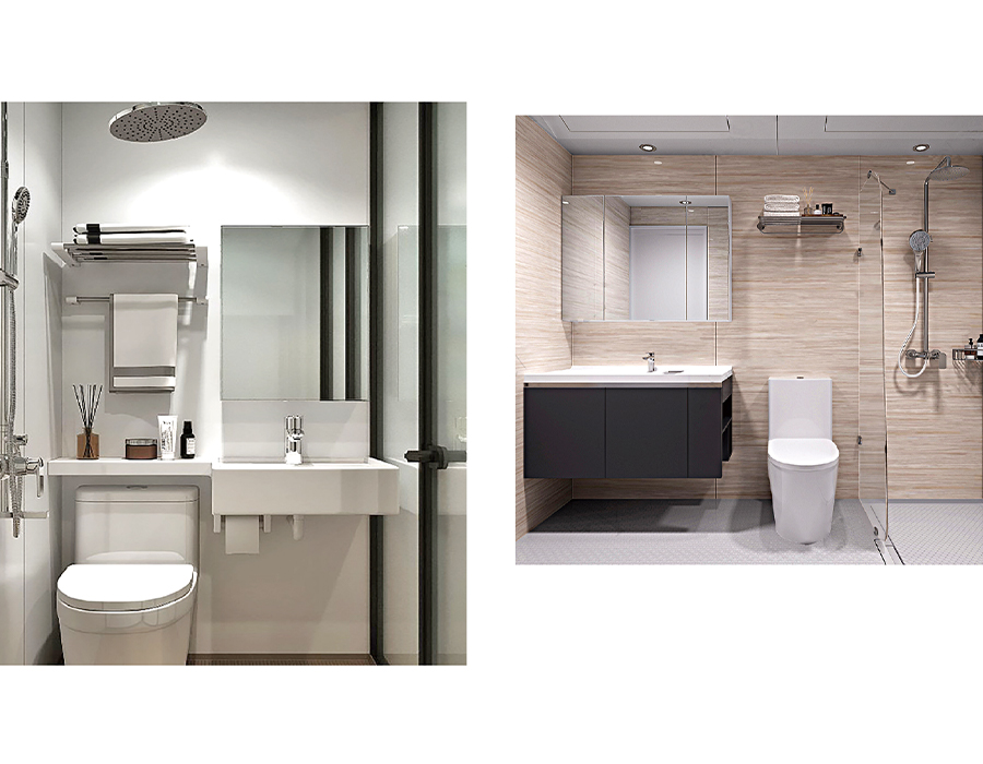 สีเดียวหลายสี SMC All-in-one Prefab Bathroom